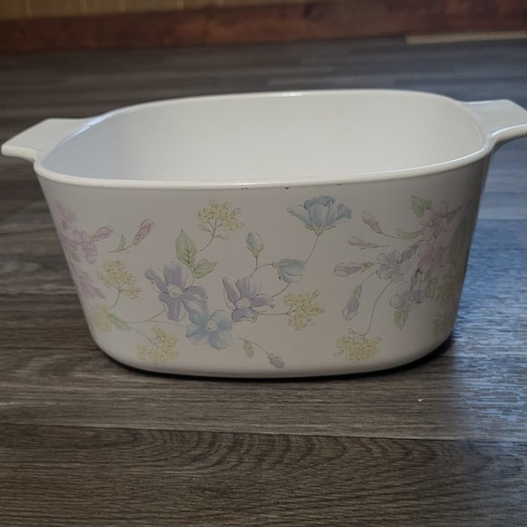 Vintage Corning Ware Pastel Bouquet 3 Liter Casserole Retired Pattern - Picture 3 of 5